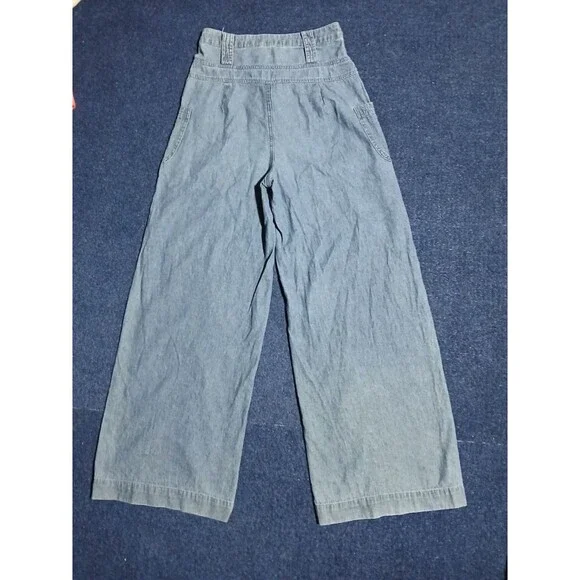 American Eagle Wide Leg  Blue Jeans Button fly  Size 00 - Picture 10 of 13